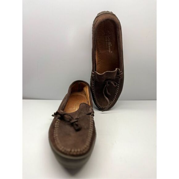 Eddie Bauer Women’s Leather Loafers Slip On Brown Shoes Size 9.5M Made in Italy - Picture 6 of 11